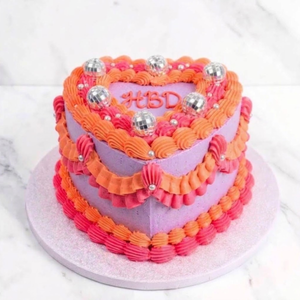 Disco Vintage Heart Cake