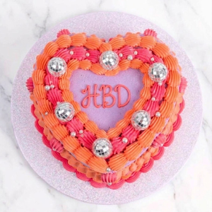Disco Vintage Heart Cake