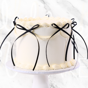 White Vintage Ribbon Cake-BVSydney