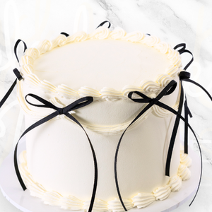 White Vintage Ribbon Cake-BVSydney