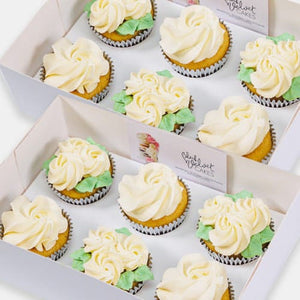 Classic Ivory White Rosette Cupcakes (12) Sydney