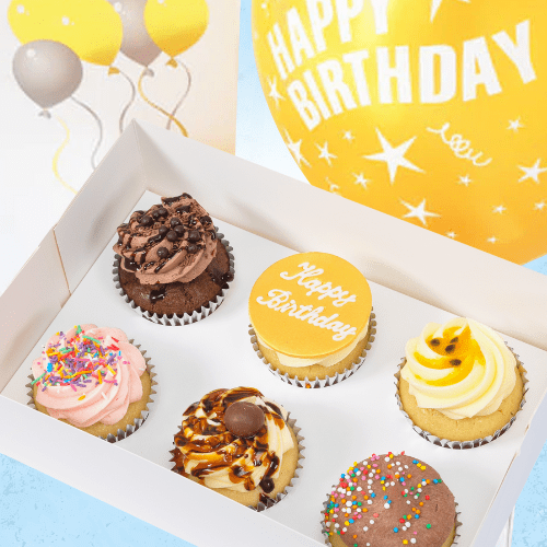 Happy Birthday Cupcakes Gift Pack (6) Sydney