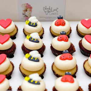 LOW GLUTEN Ladybug and Bee Mini Cupcakes (24)-BVSydneyCupcakes