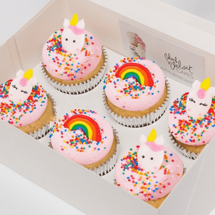 LOW GLUTEN Unicorn Rainbow Fairy Cupcakes (12) Sydney