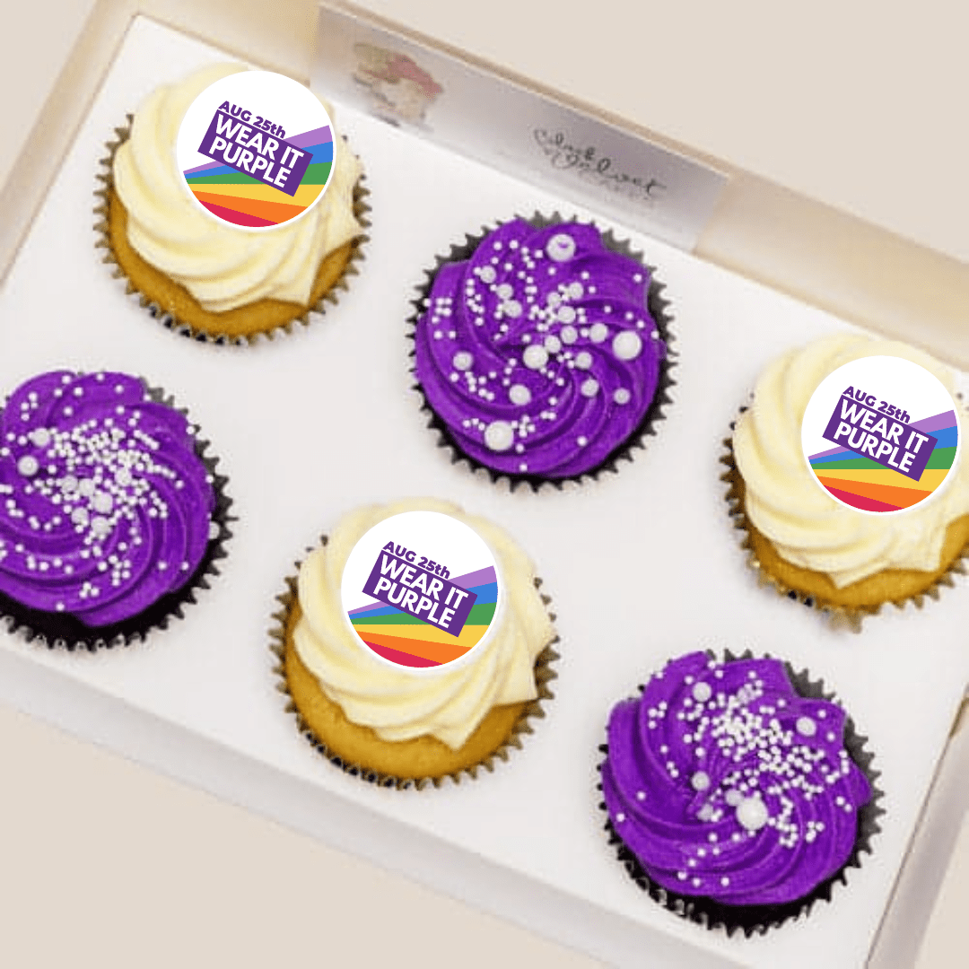 LOW-GLUTEN Wear It Purple Cupcakes (12) Sydney