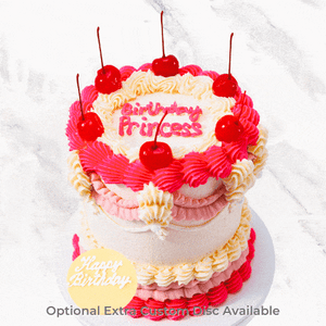 Pink Vintage Cake with Cherries Sydney