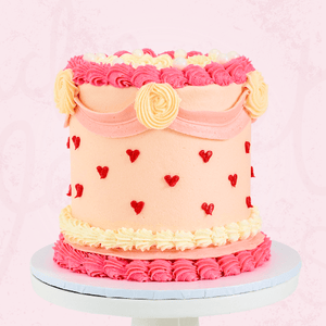 Pink Vintage with Hearts Cake Sydney