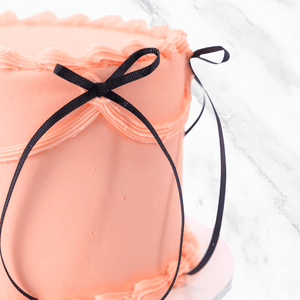 Black Pink Vintage Ribbon Cake-BVSydney