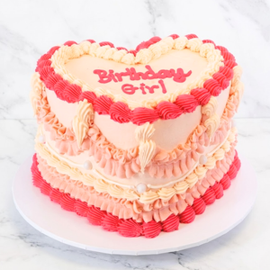 Pretty Pink Heart Vintage Cake Sydney