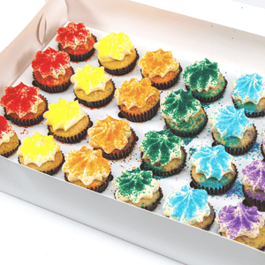 Rainbow Block Mini Cupcakes (24) Sydney