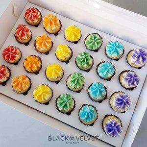 VEGAN Rainbow Block Mini Cupcakes (24) Sydney