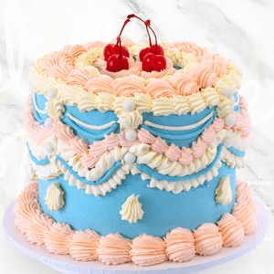 Vintage Gender Reveal Cake-BVSydney