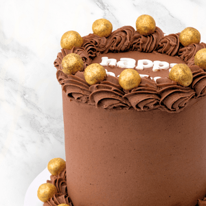 Vintage Minimalist Chocolate Message Cake-BVSydney