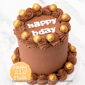 Vintage Minimalist Chocolate Message Cake-BVSydney