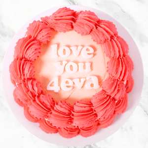 Vintage Minimalist Pink Message Cake-BVSydney