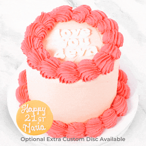 Vintage Minimalist Pink Message Cake-BVSydney