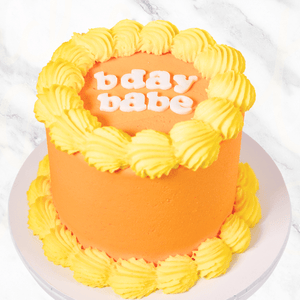 Vintage Minimalist Yellow Message Cake-BVSydney