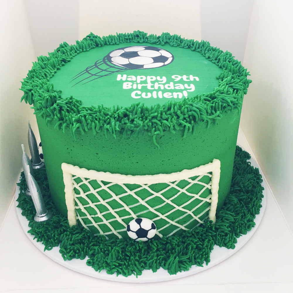 Soccer Field Birthday Cake 