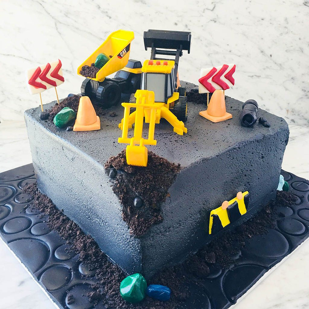 Tonka Builder Construction Site Cake with Monster Truck Cake
