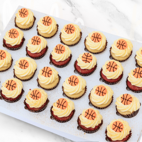 Basketball Mini Cupcakes (24)