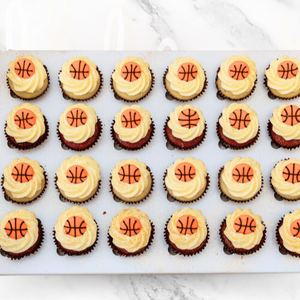 Basketball Mini Cupcakes (24)