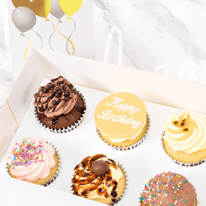 Birthday Gold Cupcakes (6)-BVSydneyCupcakes