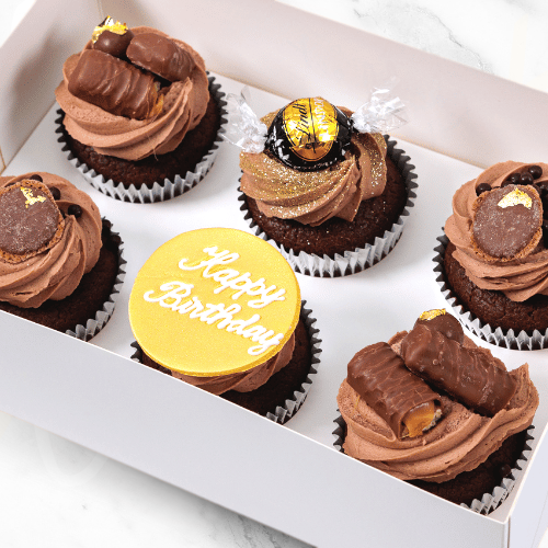 Chocolate Birthday Cupcakes Gift Pack (6)