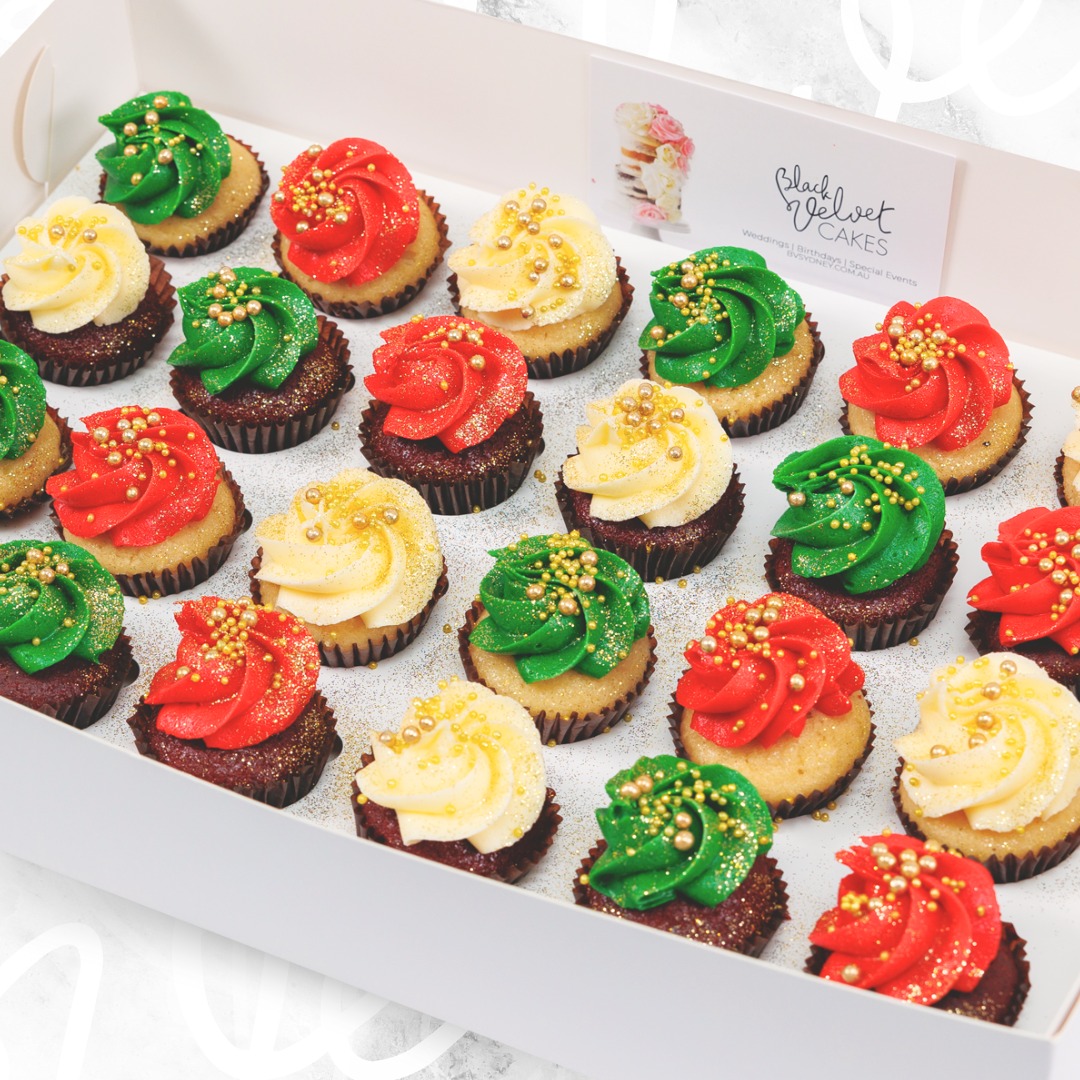 Christmas Baubles Mini Cupcakes (24)-BVSydneyCupcakes