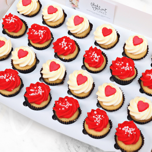 Cupid Hearts Mini Cupcakes (24)