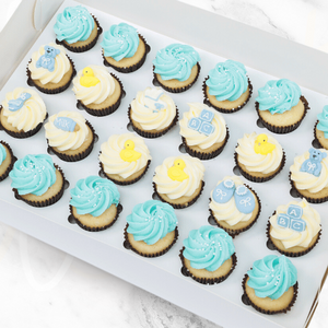 LOW-GLUTEN Baby Shower Gift Mini Cupcakes (24)