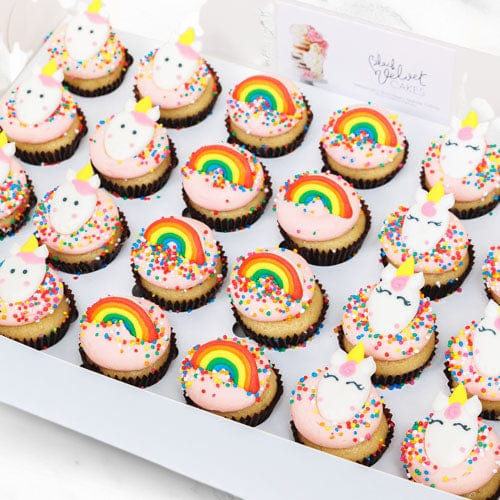 Unicorn Rainbow Fairy Mini Cupcakes (24)