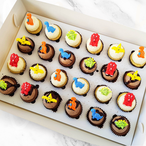 Little Dinosaurs Mini Cupcakes (24)