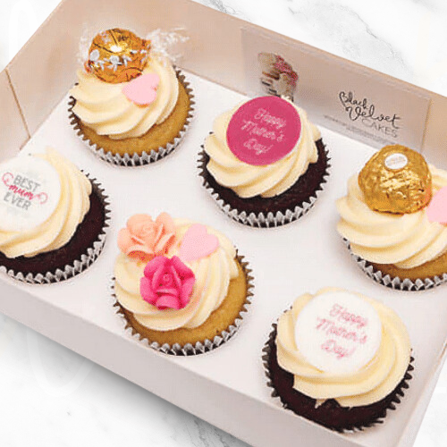 Mother's Day Cupcake Gift Pack (6 Cupcakes, Balloon, Card)-BVSydneyCupcakes