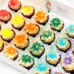 Rainbow Block Mini Cupcakes (24)