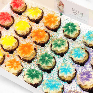 LOW GLUTEN Rainbow Block Mini Cupcakes (24)-BVSydneyCupcakes