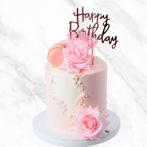 Rose Macaron Celebration Cake