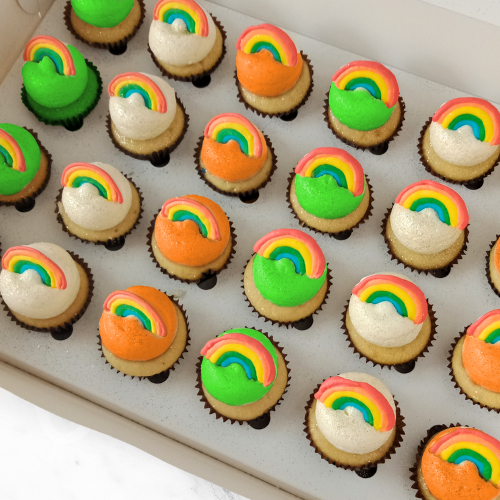 St. Patrick's Day Rainbow Mini Cupcakes (24)