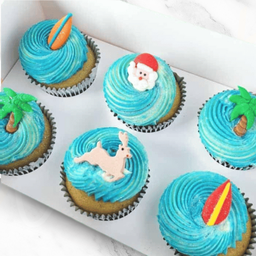 Surfing Santa Christmas Designer Cupcakes (6)-BVSydneyCupcakes