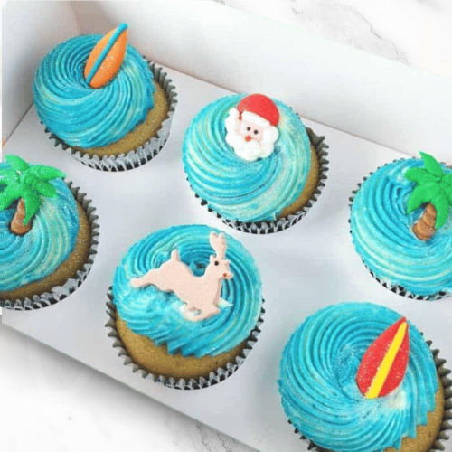 Surfing Santa Christmas Designer Cupcakes (6)