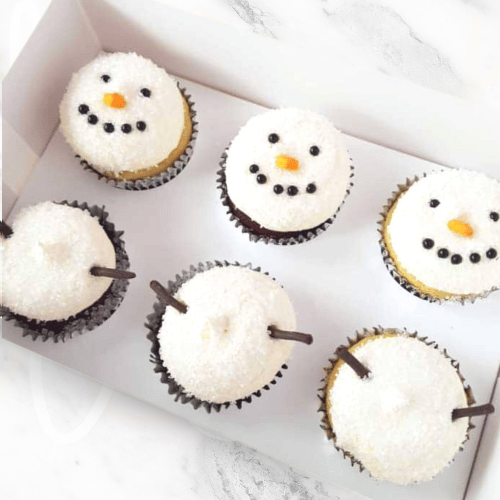 Vegan Christmas Snowman Cupcakes (6)