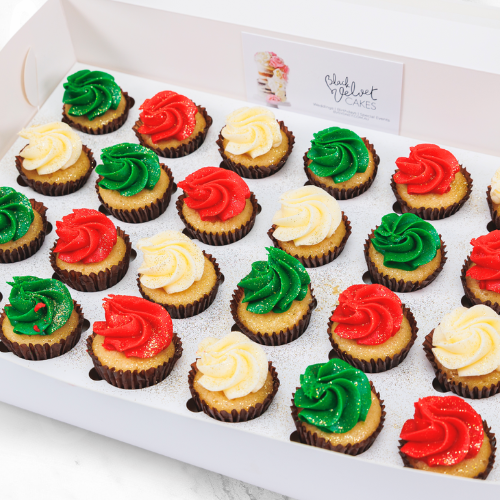 VEGAN Christmas Baubles Mini Cupcakes (24)