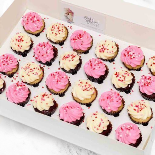 Valentine's Day Corporate Gift (24 mini-cupcakes, Gift Card, Balloon)