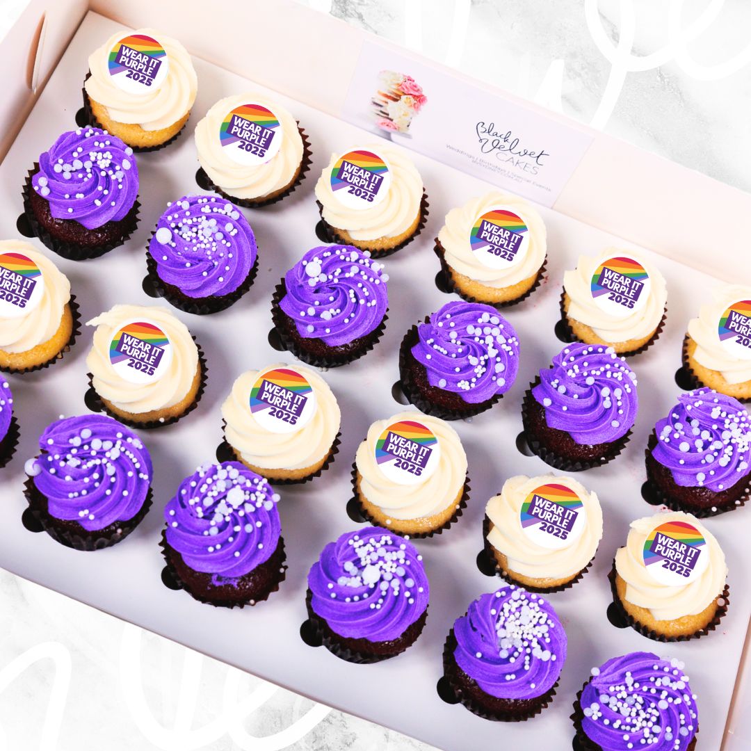 Wear It Purple Wow Mini Cupcakes (24)-BVSydneyCupcakes