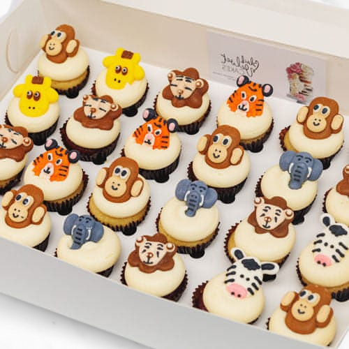 Zoo Animals Kids Mini Cupcakes (24)