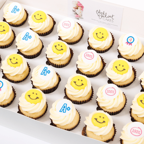 A+ Smiley Back to School Mini Cupcakes (24) Sydney