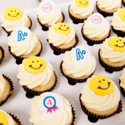A+ Smiley Back to School Mini Cupcakes (24)-BVSydneyCupcakes