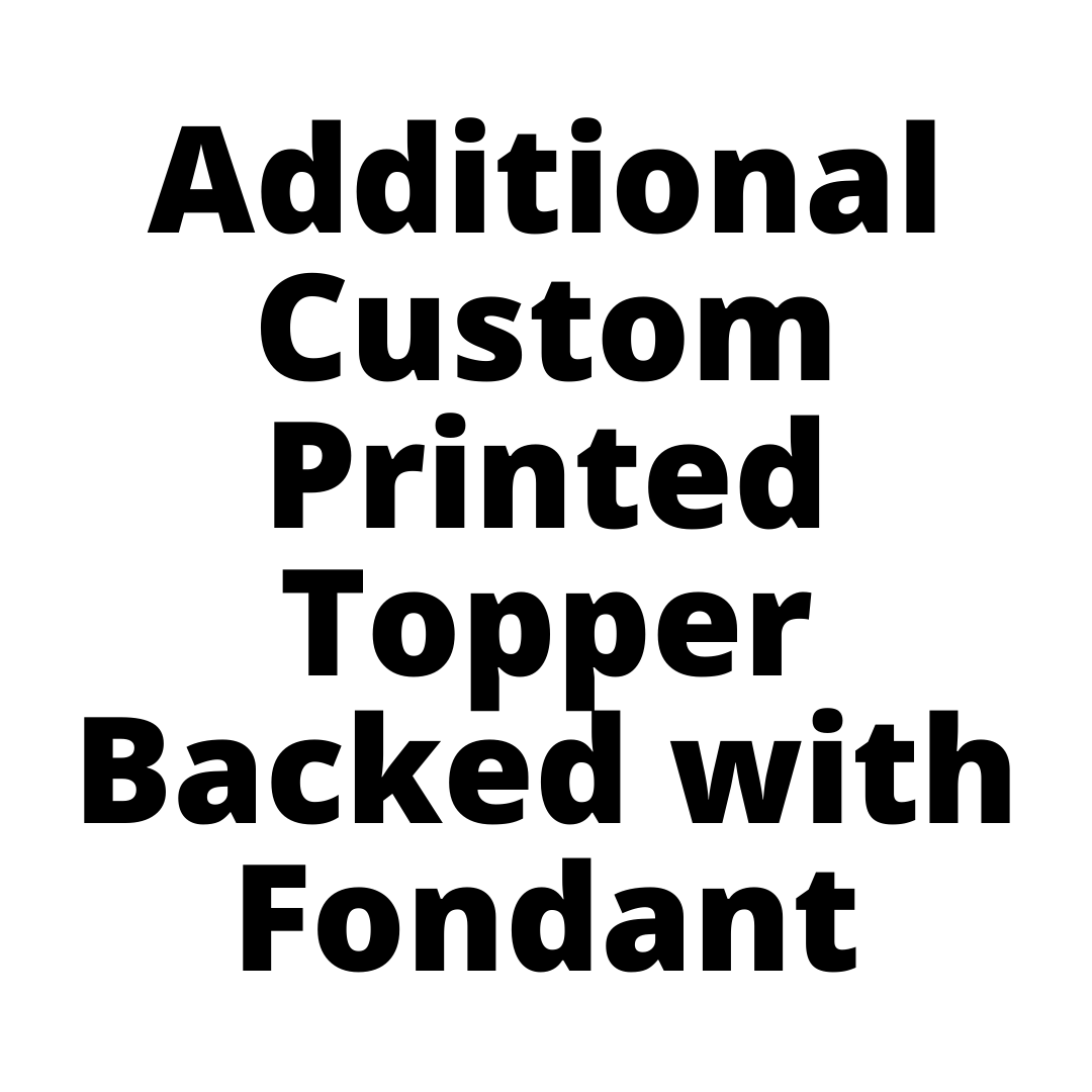 Additional Custom Printed Topper Backed with Fondant-Black Velvet Sydney