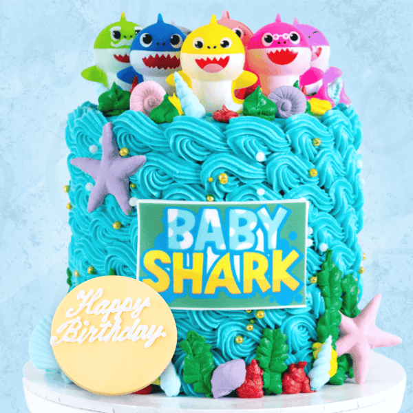 Baby Shark Birthday Glitter Cake Topper | eBay