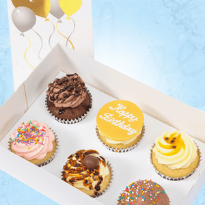 Birthday Gold Cupcakes (6) Sydney