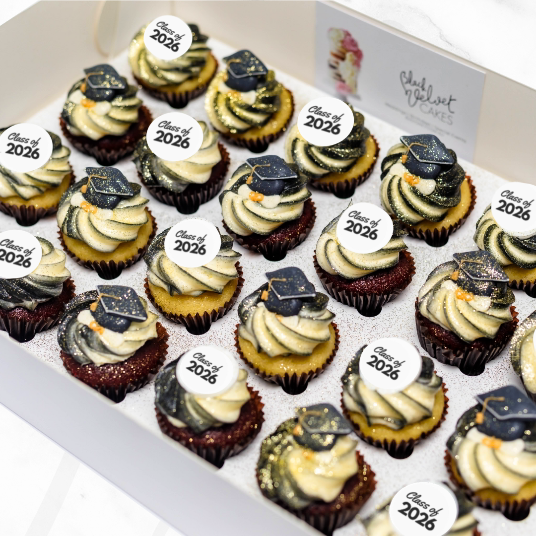 Black Graduation Class Mini Cupcakes (24) Sydney
